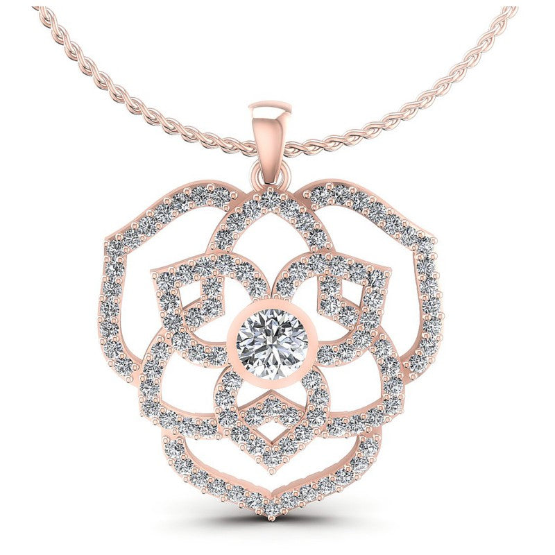 Round Diamonds 1.55CT Fashion Pendant in 18KT White Gold