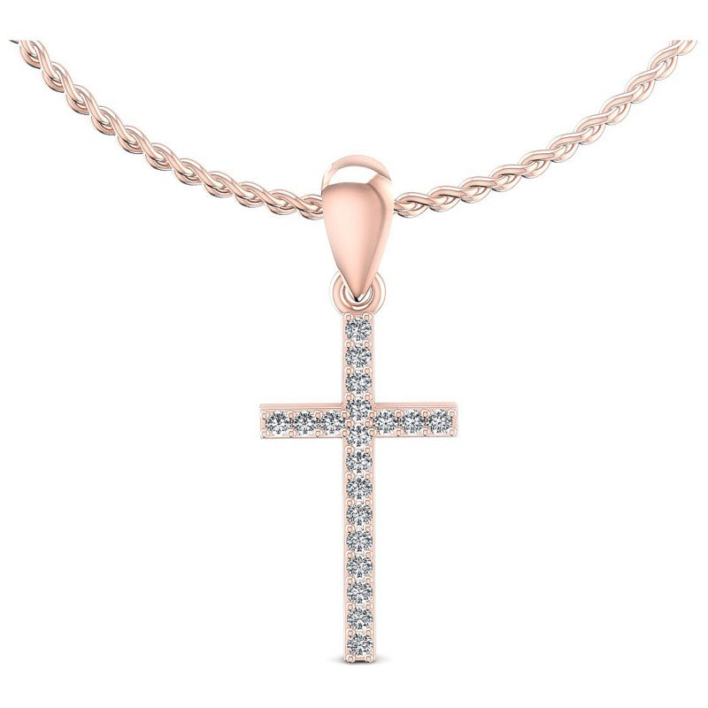 Round Diamonds 0.15CT Religious Pendant in 18KT White Gold