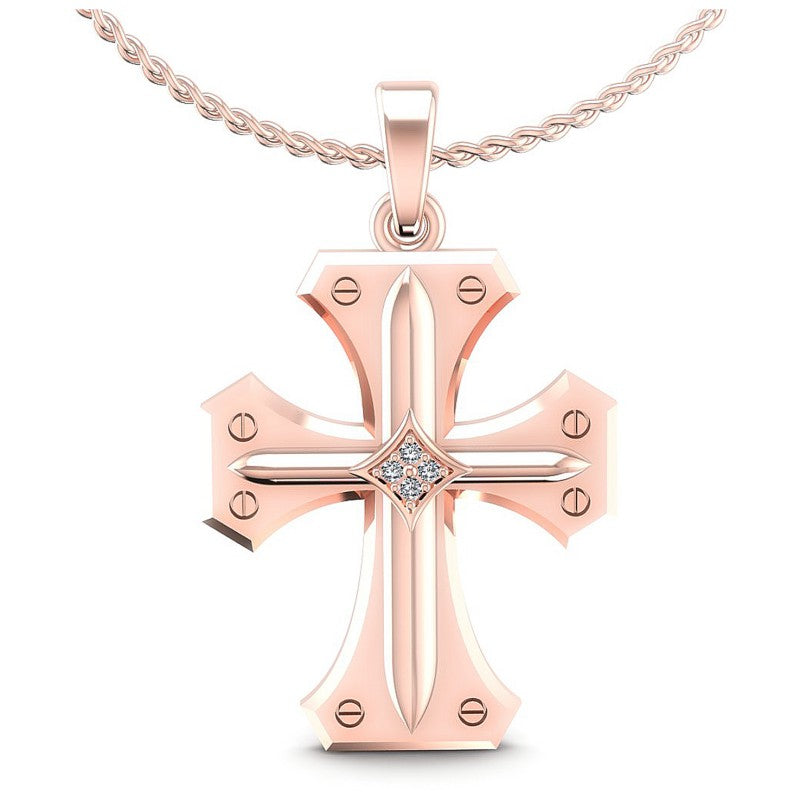 Round Diamonds 0.05CT Religious Pendant in 18KT White Gold