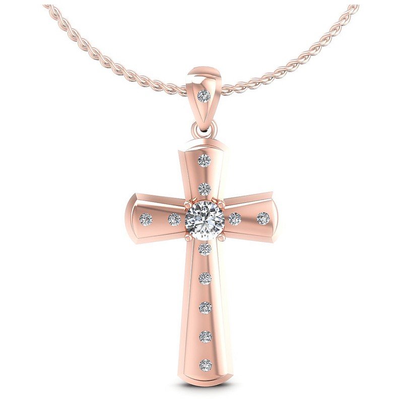 Round Diamonds 0.35CT Religious Pendant in 18KT White Gold