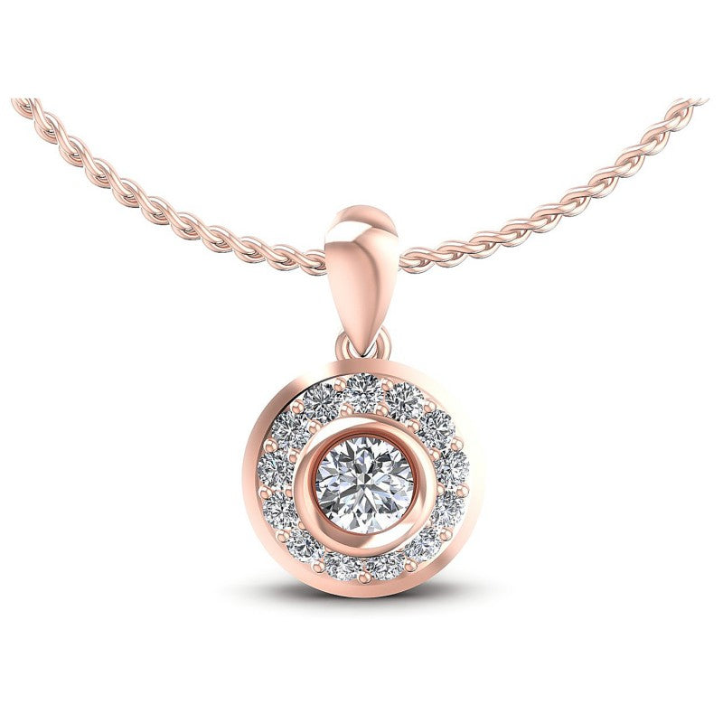 Round Diamonds 0.50CT Halo Pendant in 18KT White Gold