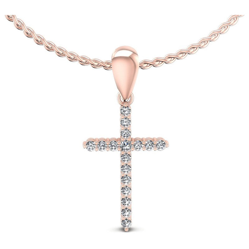 Round Diamonds 0.15CT Religious Pendant in 18KT White Gold