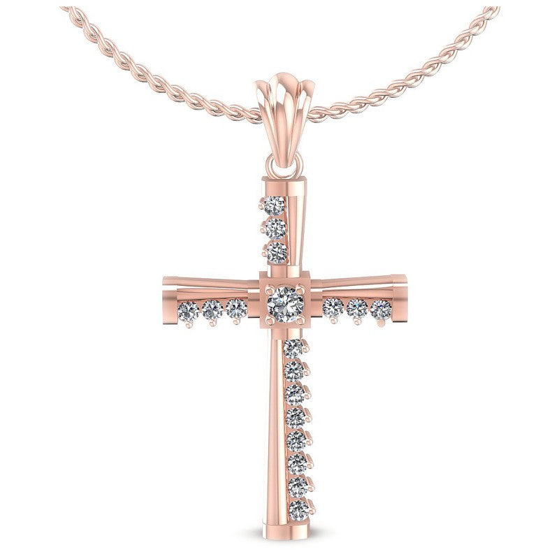 Round Diamonds 0.35CT Religious Pendant in 18KT White Gold