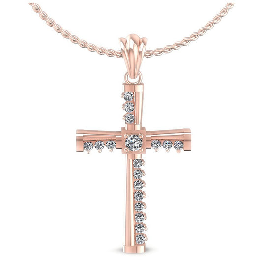 Round Diamonds 0.35CT Religious Pendant in 18KT White Gold