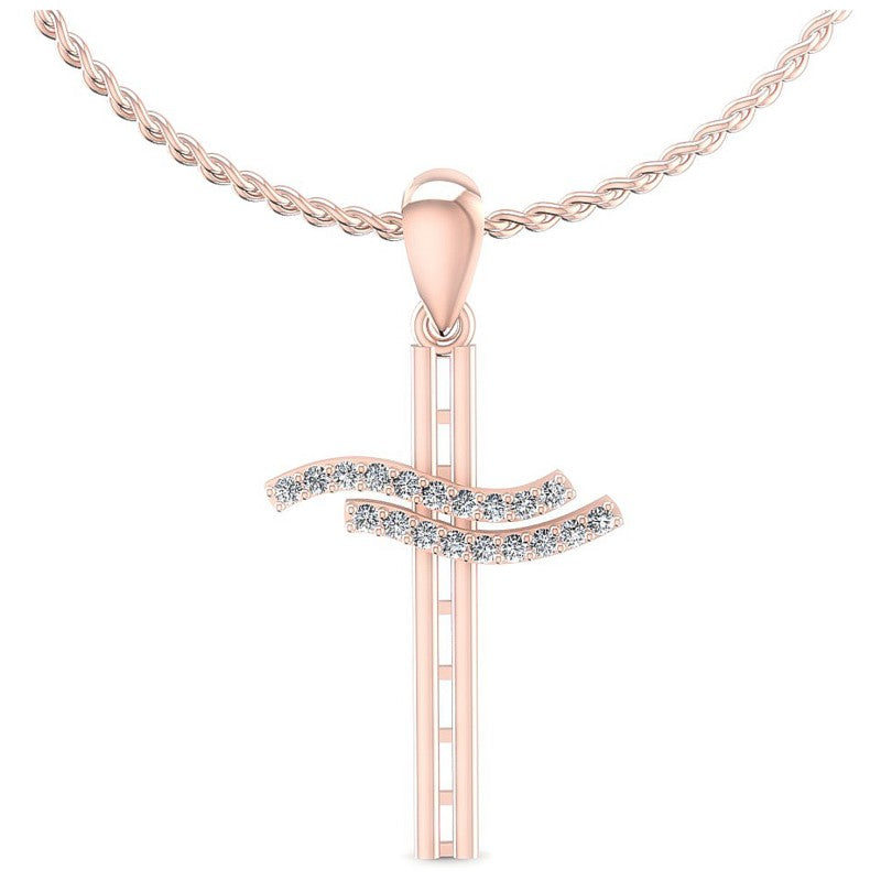 Round Diamonds 0.10CT Religious Pendant in 18KT White Gold
