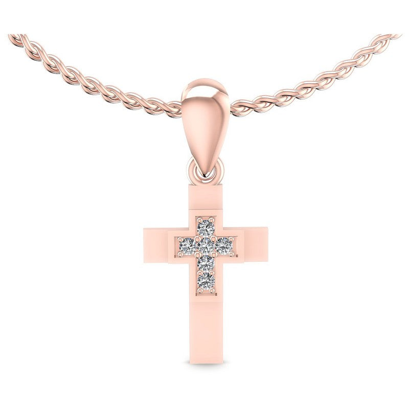 Round Diamonds 0.05CT Religious Pendant in 18KT White Gold