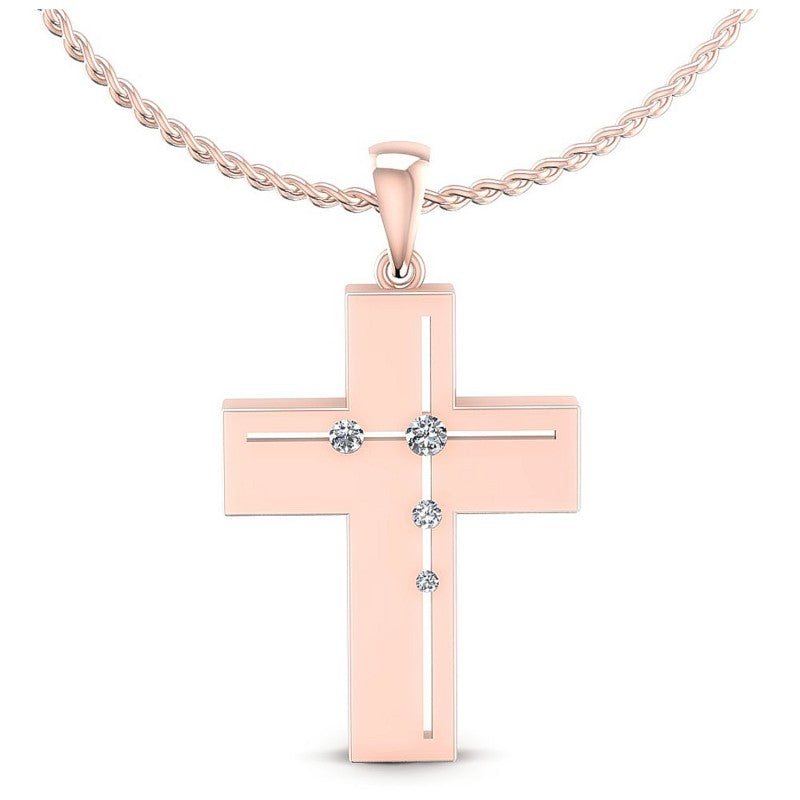 Round Diamonds 0.20CT Religious Pendant in 18KT White Gold