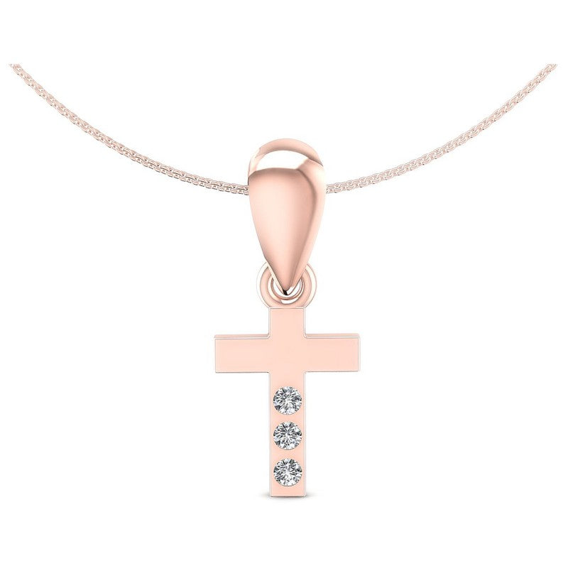 Round Diamonds 0.05CT Religious Pendant in 18KT White Gold
