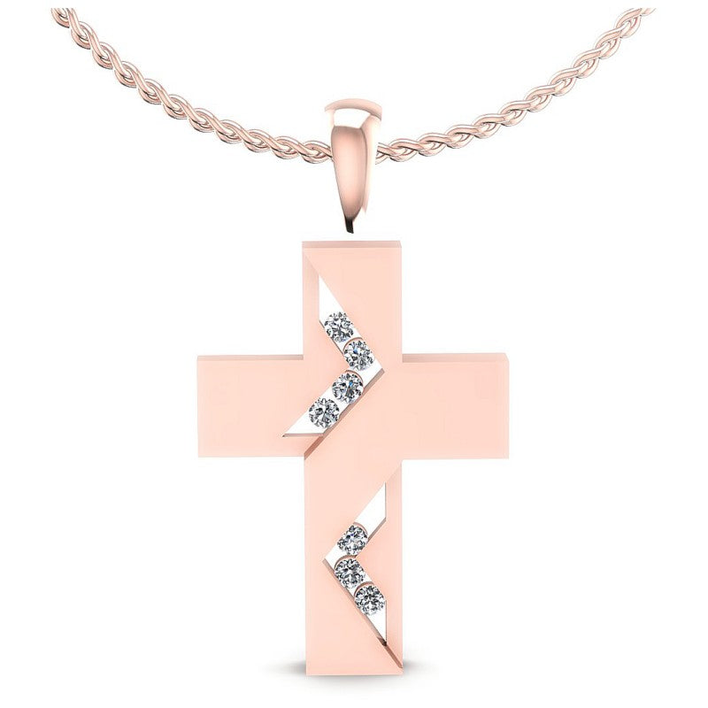 Round Diamonds 0.10CT Religious Pendant in 18KT White Gold