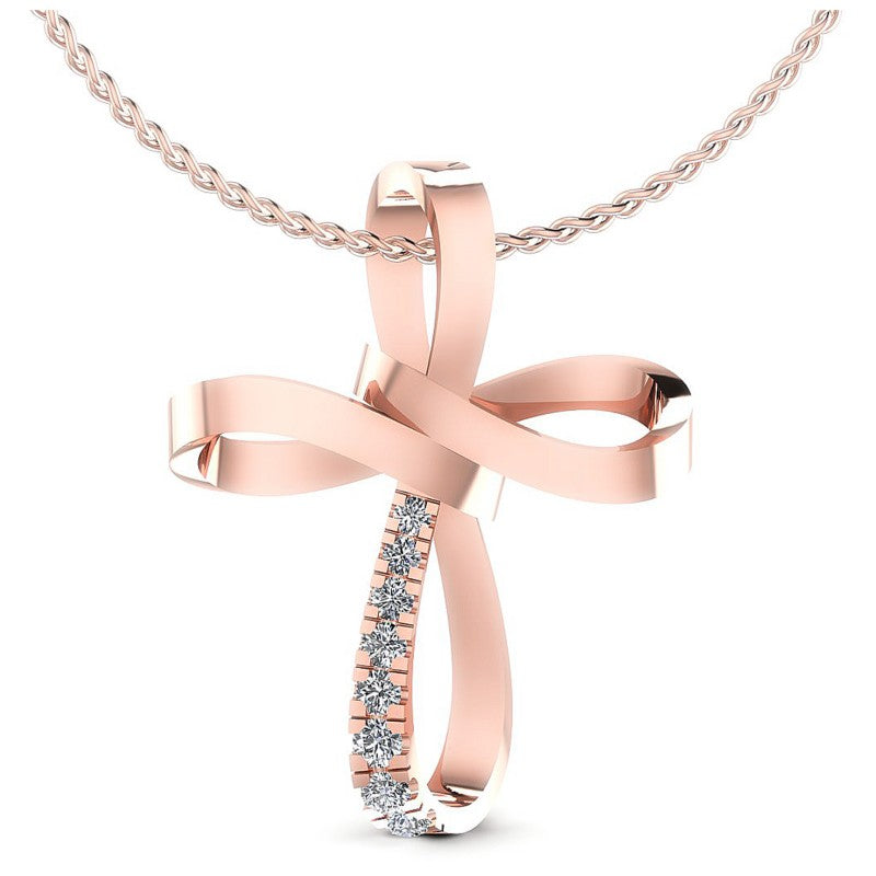 Round Diamonds 0.25CT Religious Pendant in 18KT White Gold