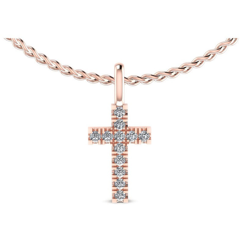 Round Diamonds 0.10CT Religious Pendant in 18KT White Gold