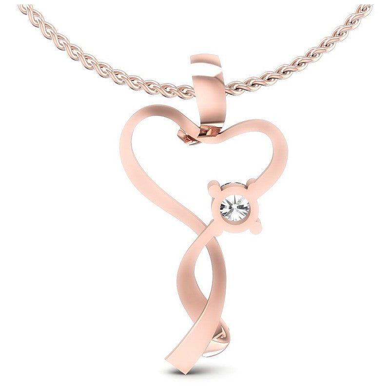 Round Diamonds 0.35CT Heart Pendant in 18KT White Gold