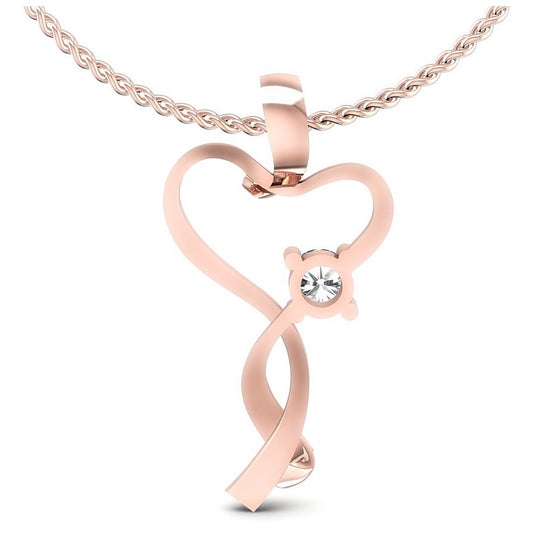 Round Diamonds 0.35CT Heart Pendant in 18KT White Gold