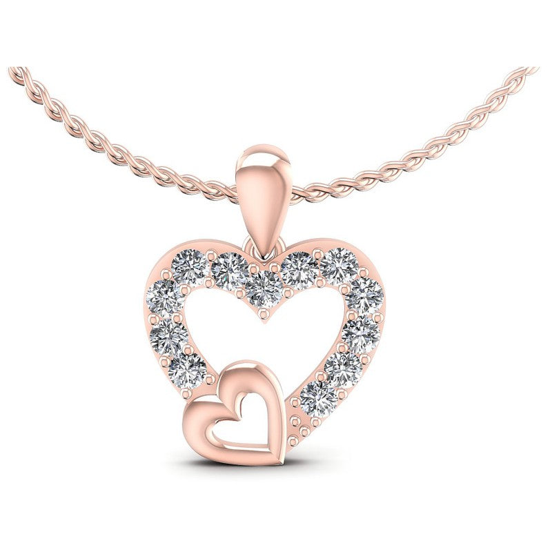 Round Diamonds 0.45CT Heart Pendant in 18KT White Gold