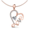 Round and Heart Diamonds 0.65CT Heart Pendant in 18KT White Gold