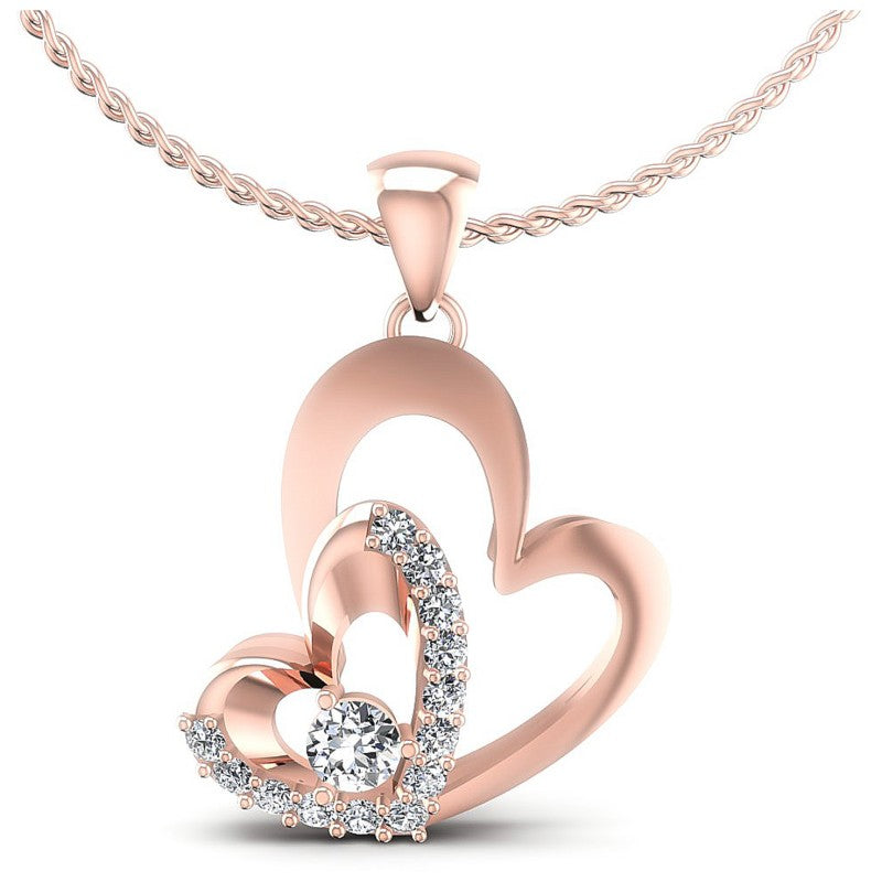 Round Diamonds 0.45CT Heart Pendant in 18KT White Gold