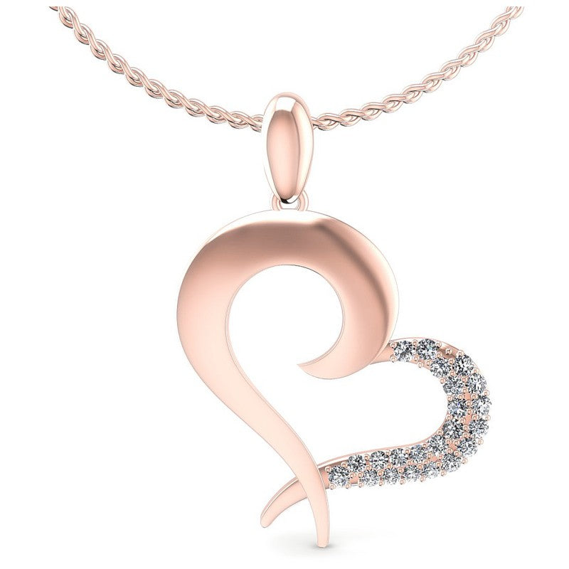 Round Diamonds 0.20CT Heart Pendant in 18KT White Gold