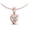 Princess and Round Diamonds 0.25CT Heart Pendant in 18KT White Gold