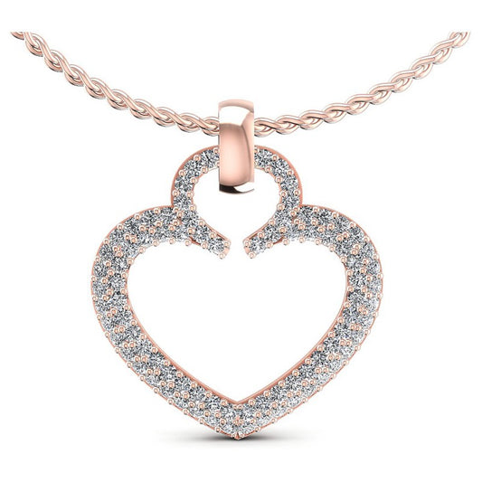 Round Diamonds 0.45CT Heart Pendant in 18KT White Gold