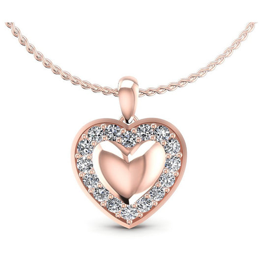 Round Diamonds 0.65CT Heart Pendant in 18KT White Gold