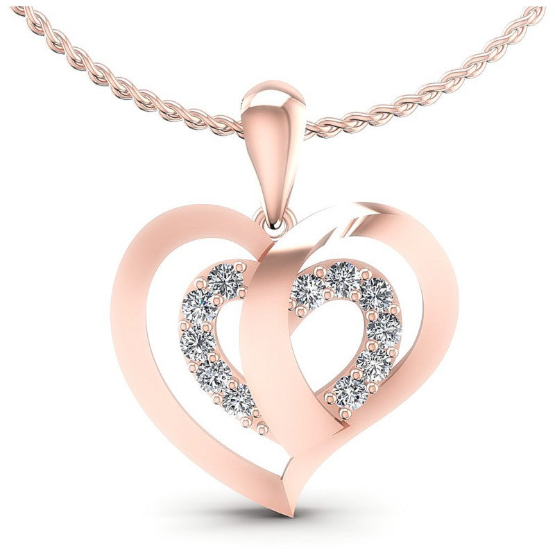 Round Diamonds 0.65CT Heart Pendant in 18KT White Gold
