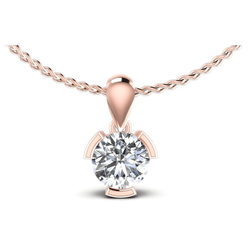 Round Diamonds 0.35CT Solitaire Pendant in 18KT White Gold