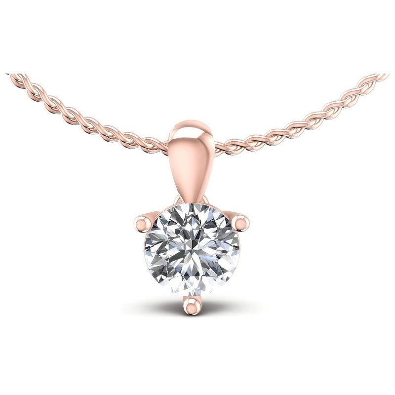Round Diamonds 0.35CT Solitaire Pendant in 18KT White Gold