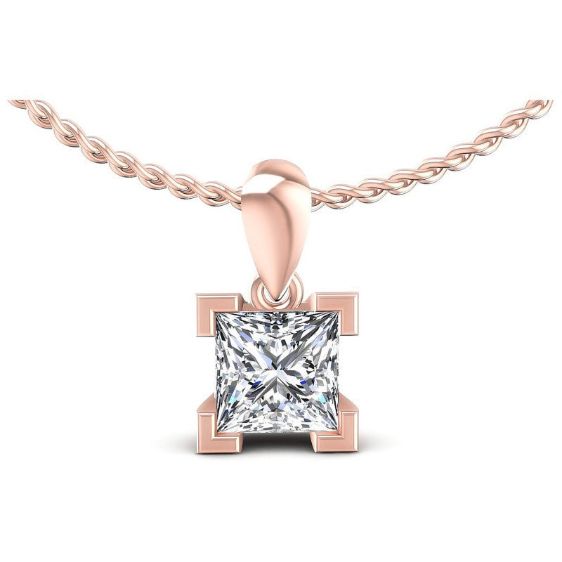 Princess Diamonds 0.35CT Solitaire Pendant in 18KT White Gold