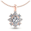 Princess and Round and Oval Diamonds 2.10CT Fashion Pendant in 18KT White Gold