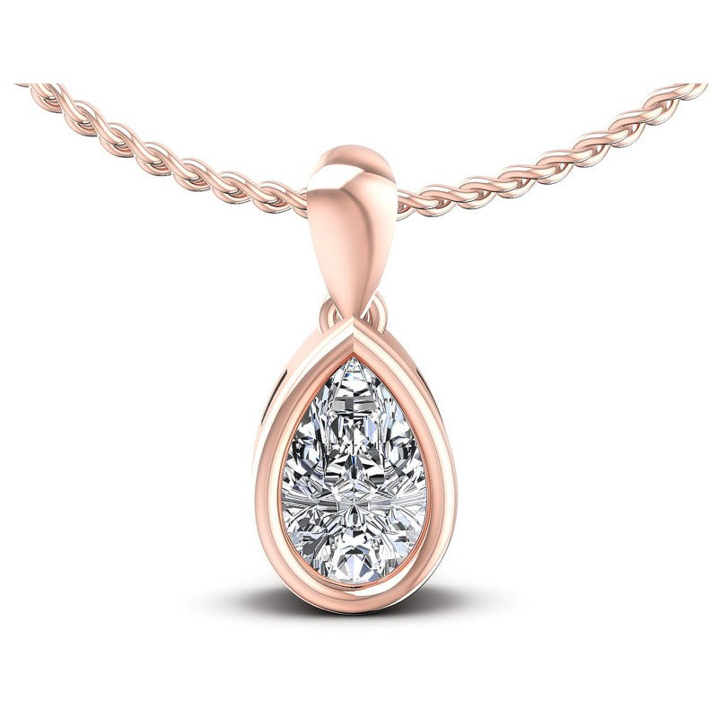 Pear Diamonds 0.35CT Solitaire Pendant in 18KT White Gold