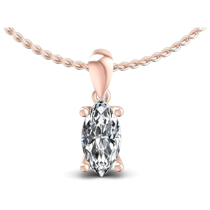 Marquise Diamonds 0.35CT Solitaire Pendant in 18KT White Gold