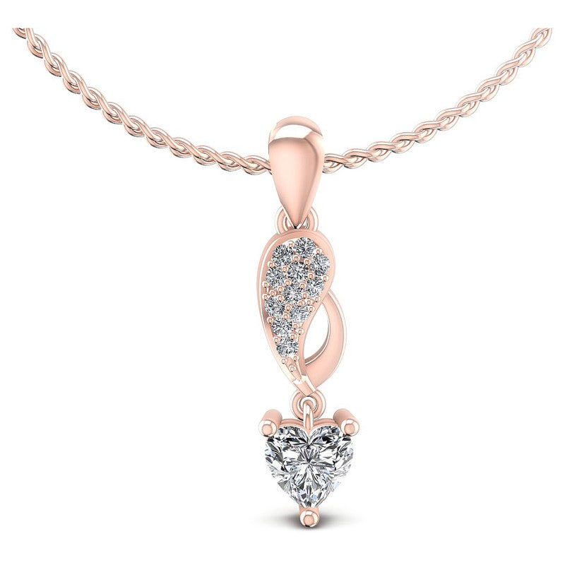 Round and Heart Diamonds 0.55CT Fashion Pendant in 18KT White Gold