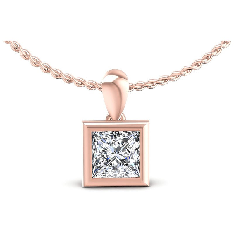 Princess Diamonds 0.35CT Solitaire Pendant in 18KT White Gold