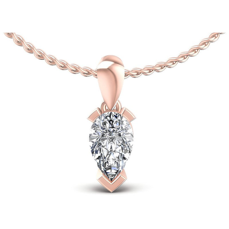 Pear Diamonds 0.35CT Solitaire Pendant in 18KT White Gold