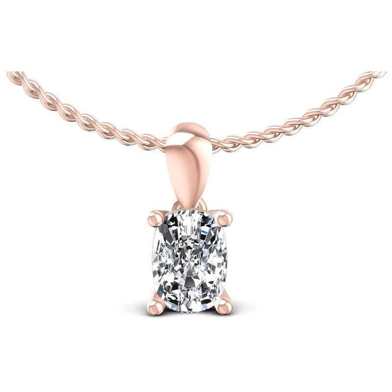 Cushion Diamonds 0.35CT Solitaire Pendant in 18KT White Gold