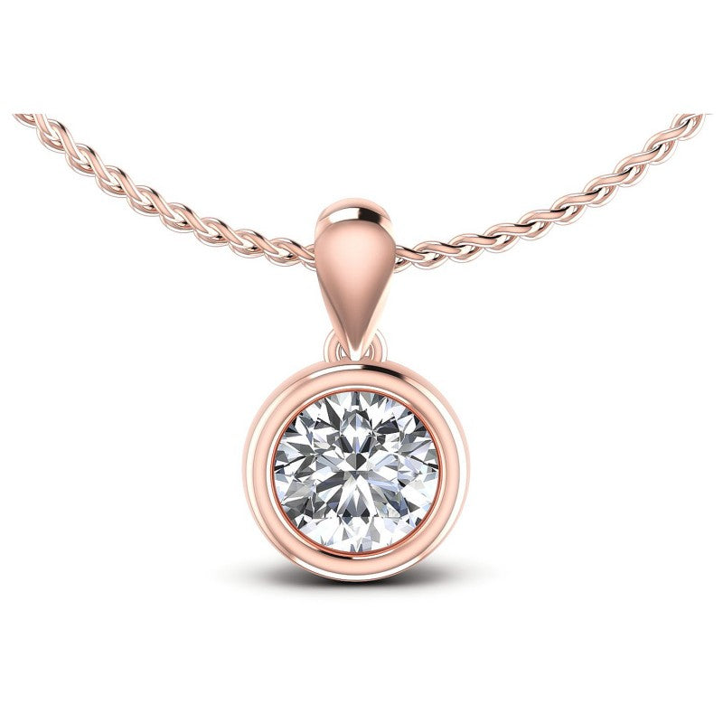 Round Diamonds 0.35CT Solitaire Pendant in 18KT White Gold