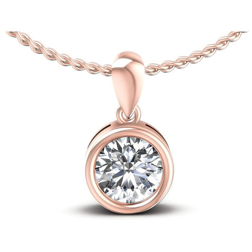 Round Diamonds 0.35CT Solitaire Pendant in 18KT White Gold