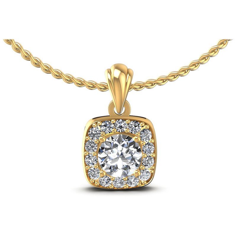 Round Diamonds 0.50CT Halo Pendant in 14KT White Gold