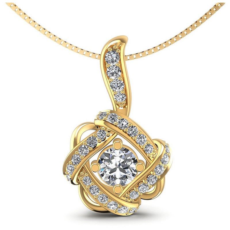 Round Diamonds 0.95CT Fashion Pendant in 14KT White Gold