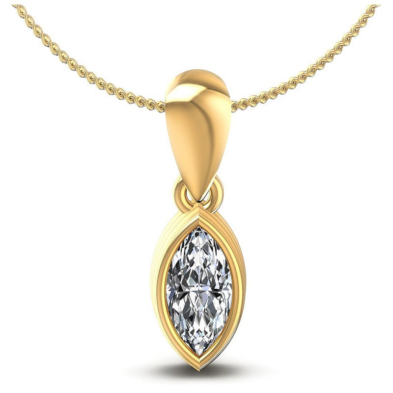 Marquise Diamonds 0.35CT Solitaire Pendant in 14KT White Gold