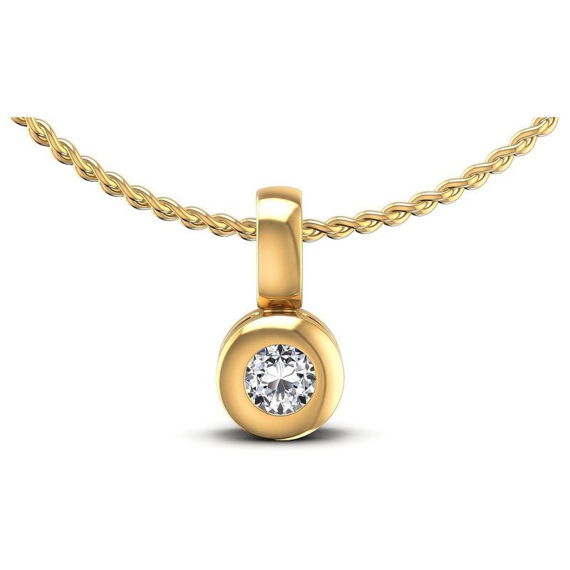 Round Diamonds 0.20CT Solitaire Pendant in 14KT White Gold