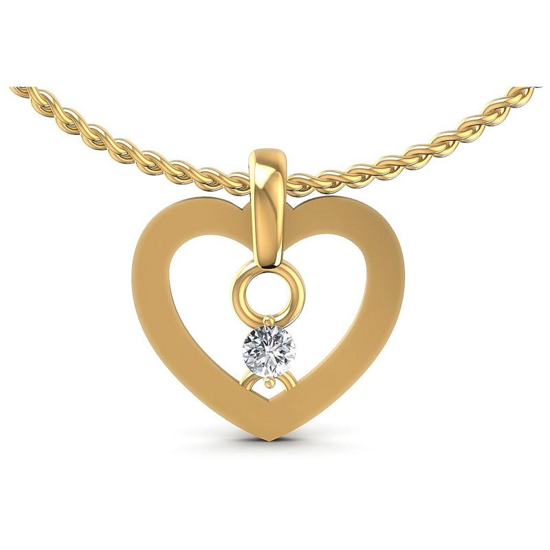 Round Diamonds 0.10CT Heart Pendant in 14KT White Gold