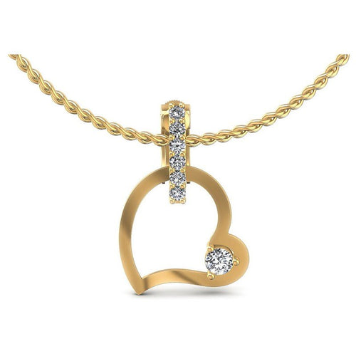 Round Diamonds 0.20CT Heart Pendant in 14KT White Gold