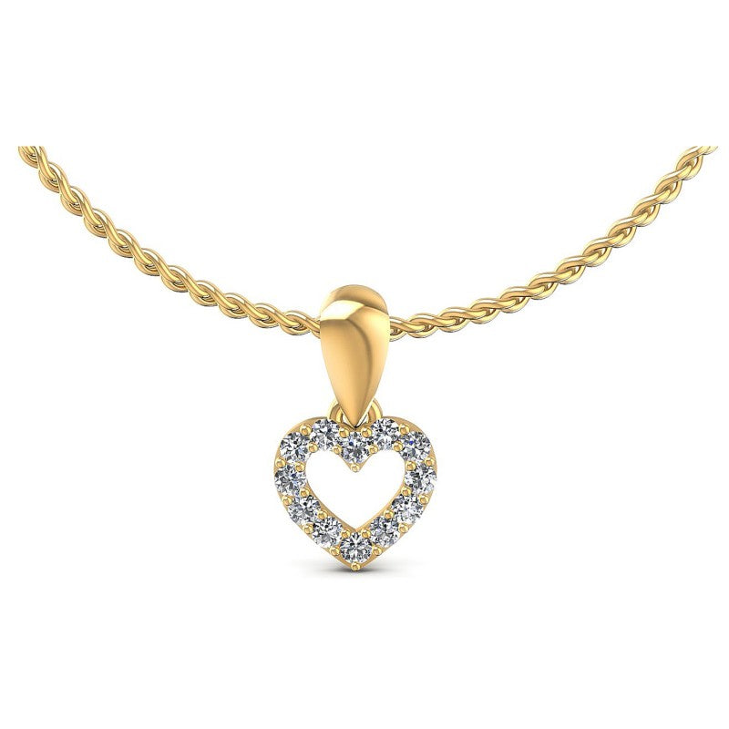 Round Diamonds 0.15CT Heart Pendant in 14KT White Gold