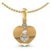 Round and Heart Diamonds 0.45CT Heart Pendant in 14KT White Gold