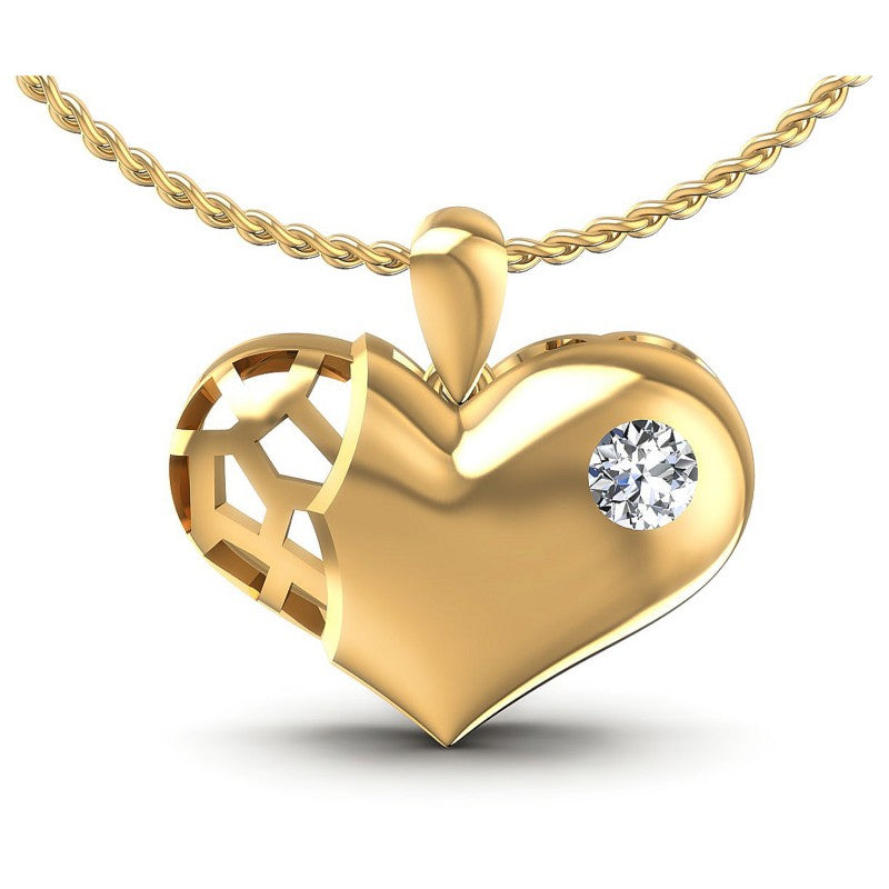 Round Diamonds 0.20CT Heart Pendant in 14KT White Gold