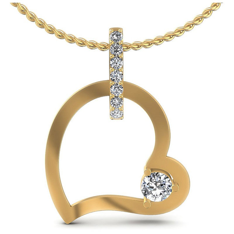 Round Diamonds 0.40CT Heart Pendant in 14KT White Gold