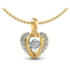 Round Diamonds 0.70CT Heart Pendant in 14KT White Gold