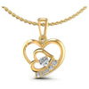 Round Diamonds 0.25CT Heart Pendant in 14KT White Gold