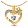 Round Diamonds 0.50CT Heart Pendant in 14KT White Gold